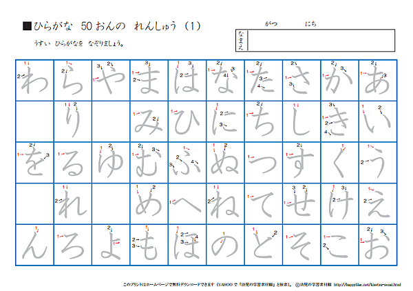自學日文五十音 Aiueo筆畫練習表 所有檔案皆可下載 列印 喬寶作筆記 整理癖 痞客邦