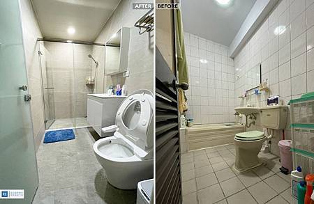 ｜浴室翻新｜拆除浴缸、乾濕分離淋浴門規劃－中正路翻修(二)