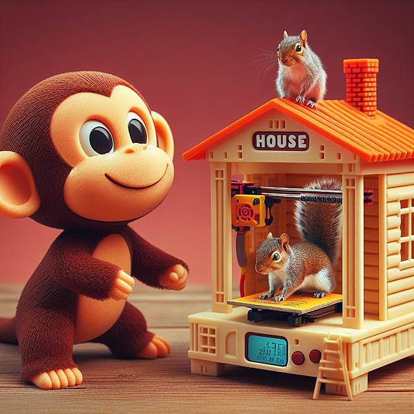 小猴用3d打印機打印小松鼠的房屋02.jpg