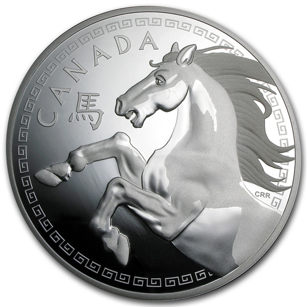 2014 1 Kilo Silver Canadian $250 Lunar - Year of the Horse