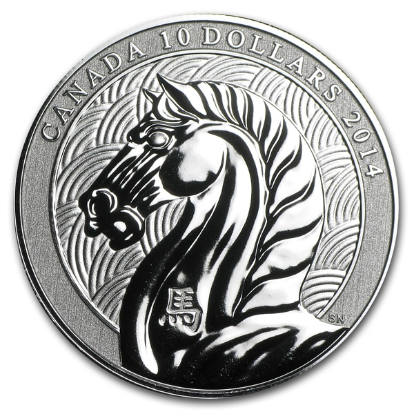 2014 1-2 oz Silver Canadian $10 - Year of the Horse