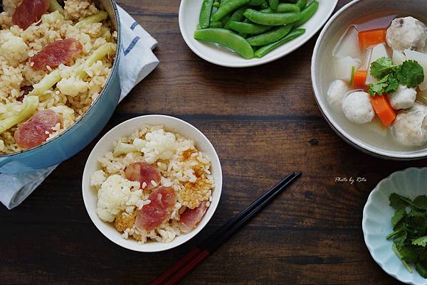 花椰菜臘腸炊飯 花椰菜臘腸炊飯