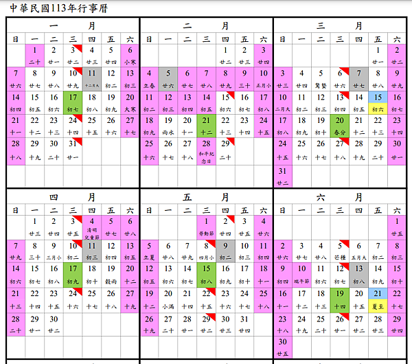 2024年期貨行事曆/113年期貨結算日行事曆/最後交易日/