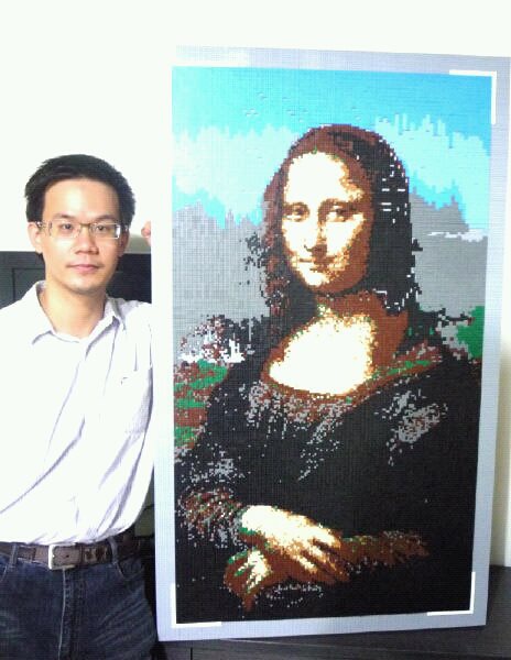 20150402- YOYO老師用微形積木畫出羅浮宮名畫：蒙娜麗莎的微笑~
