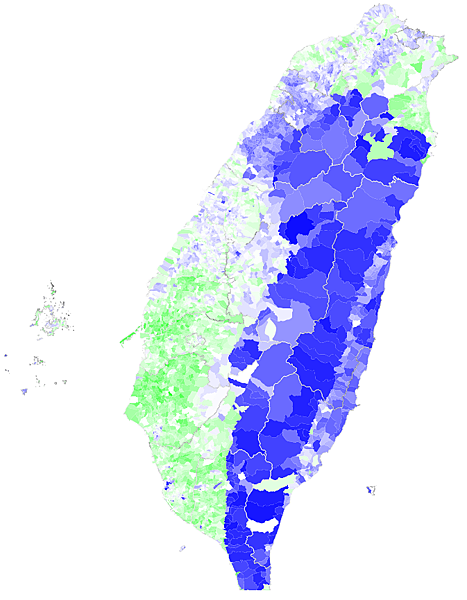 2012總統大選村里政治光譜