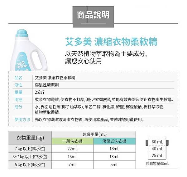 艾多美 濃縮衣物柔軟精