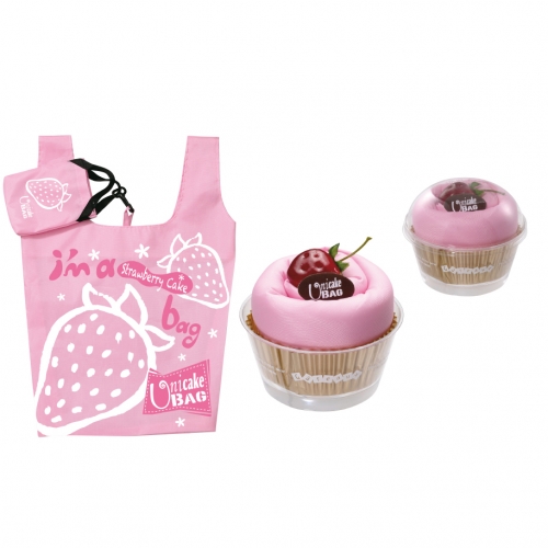 黃金草莓布蕾蛋糕購物袋-3
