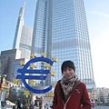 法蘭克福歐洲央行的歐元標誌