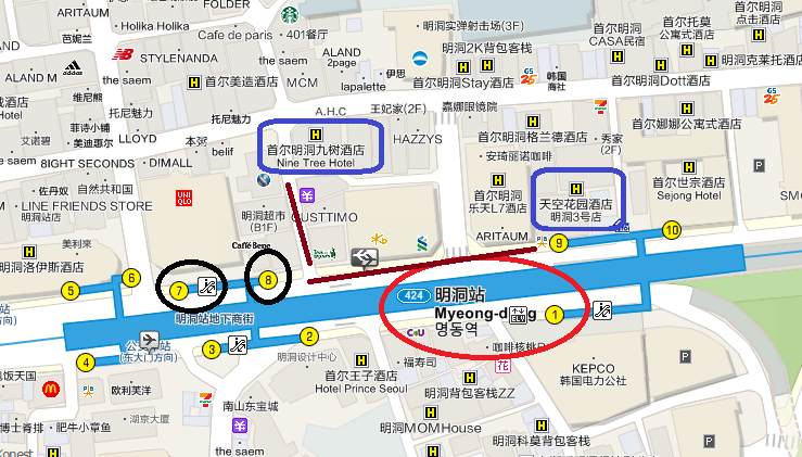 九樹酒店路線圖