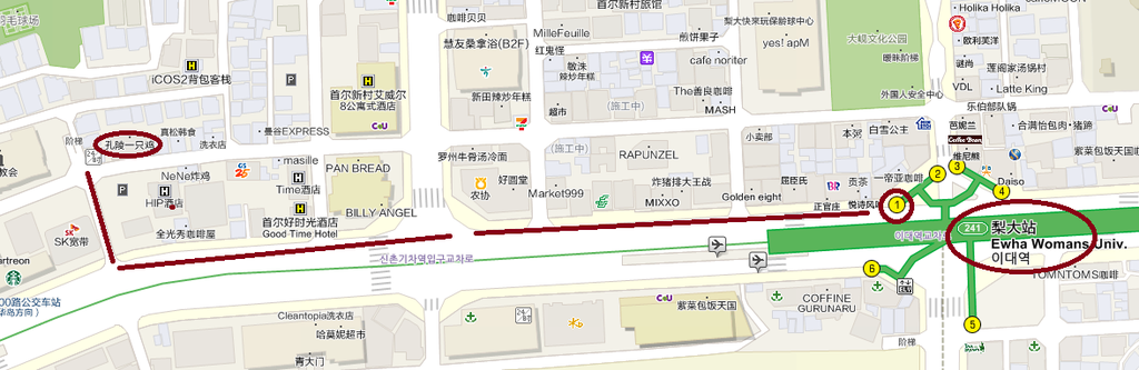 梨大站到孔陵一隻雞