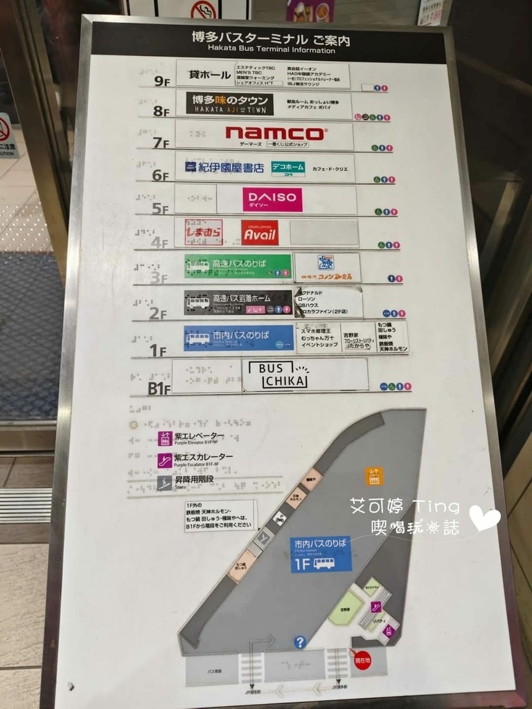 博多巴士站樓層介紹 博多巴士站樓層介紹