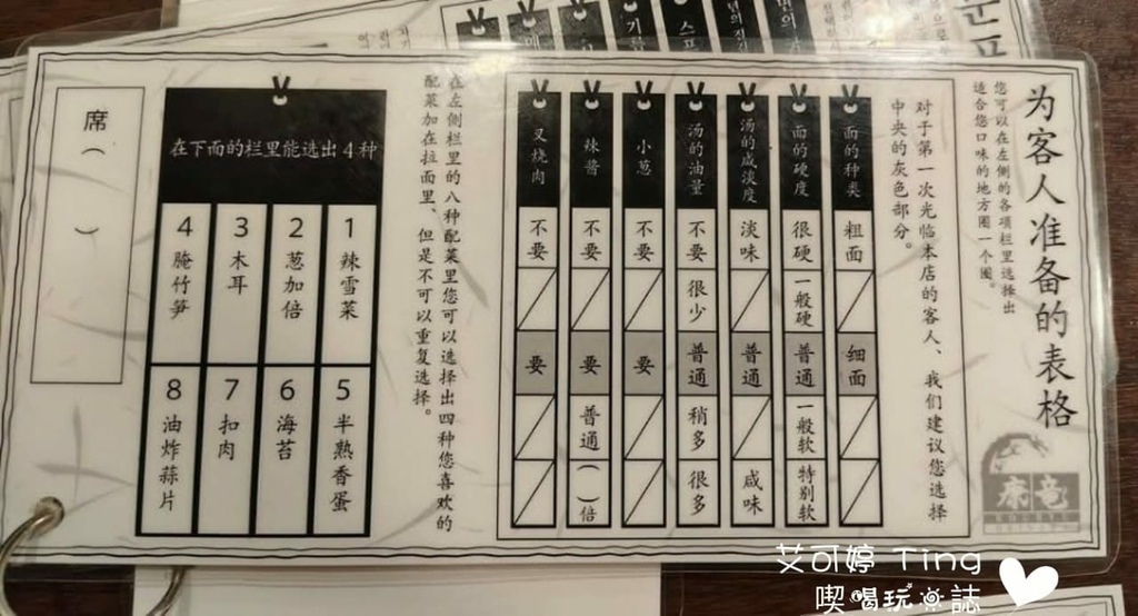康龍拉麵 菜單中文翻譯對照