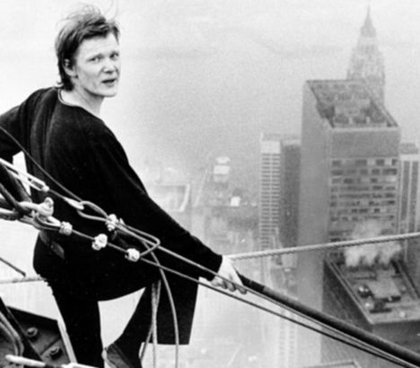 Petit before wire walking in twin tower Petit before wire walking in twin tower