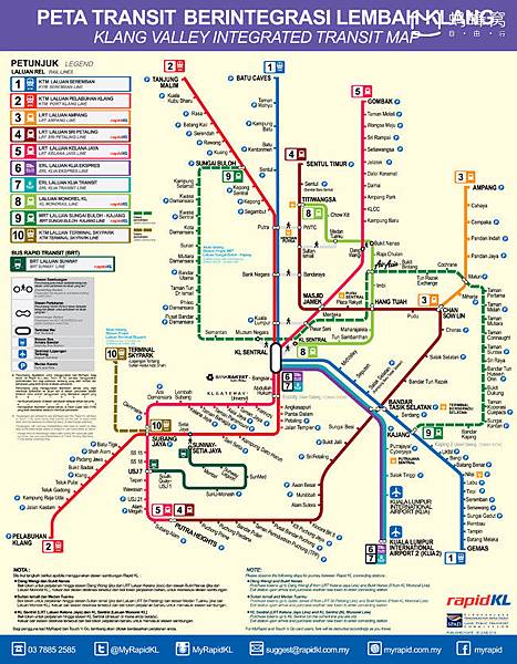 【馬來西亞 - 吉隆坡｜Subway map】吉隆坡最新版本