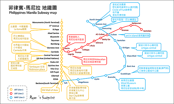 菲律賓 馬尼拉地鐵圖沿線景點(全).png