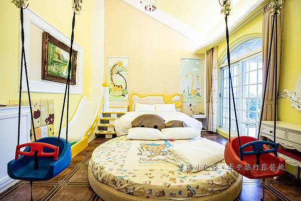 宜蘭五結親子民宿【聖荷緹渡假城堡】宜蘭人氣親子溜滑梯民宿，夢幻城堡睡床、溜滑梯、電動車跑道