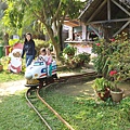 和豆同乘遊園小火車。