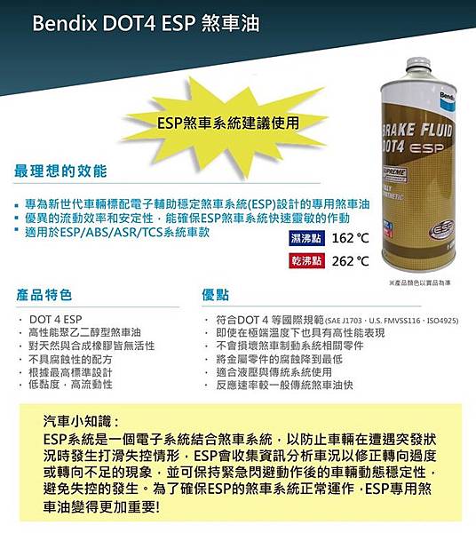 DOT-4 ESP剎車油優點 DOT-4 ESP剎車油優點