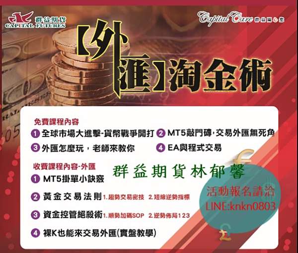 外匯淘金術 一堂外匯投資的必修課 群益期貨空姐林郁馨海內外期貨選擇權 外匯期權 小道瓊 A50 輕原油 痞客邦