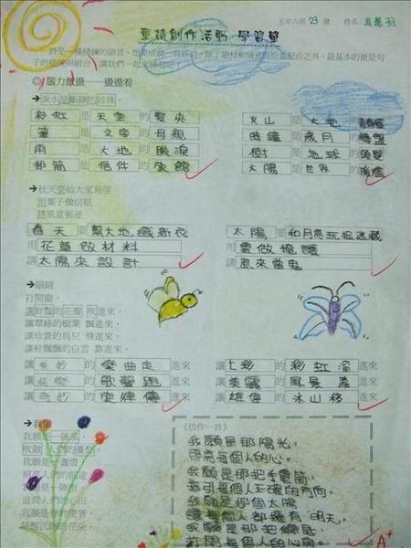 前三部份是全班共同創作，最後再請學生回家仿作＂我願＂