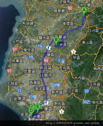 台南第1天路程圖