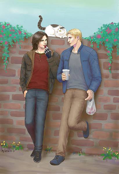 Bucky , Steve, a cat %26; plums Bucky , Steve, a cat %26; plums