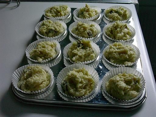 蘋果肉桂muffin進烤箱前