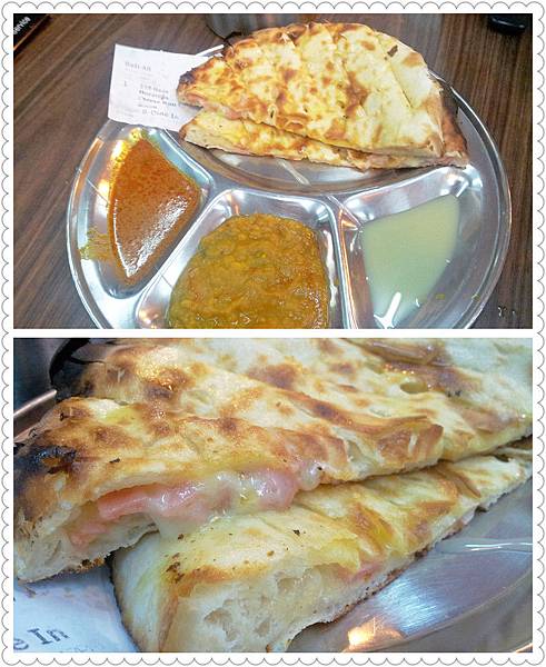 Naan Mozella Cheese Ham Bacon