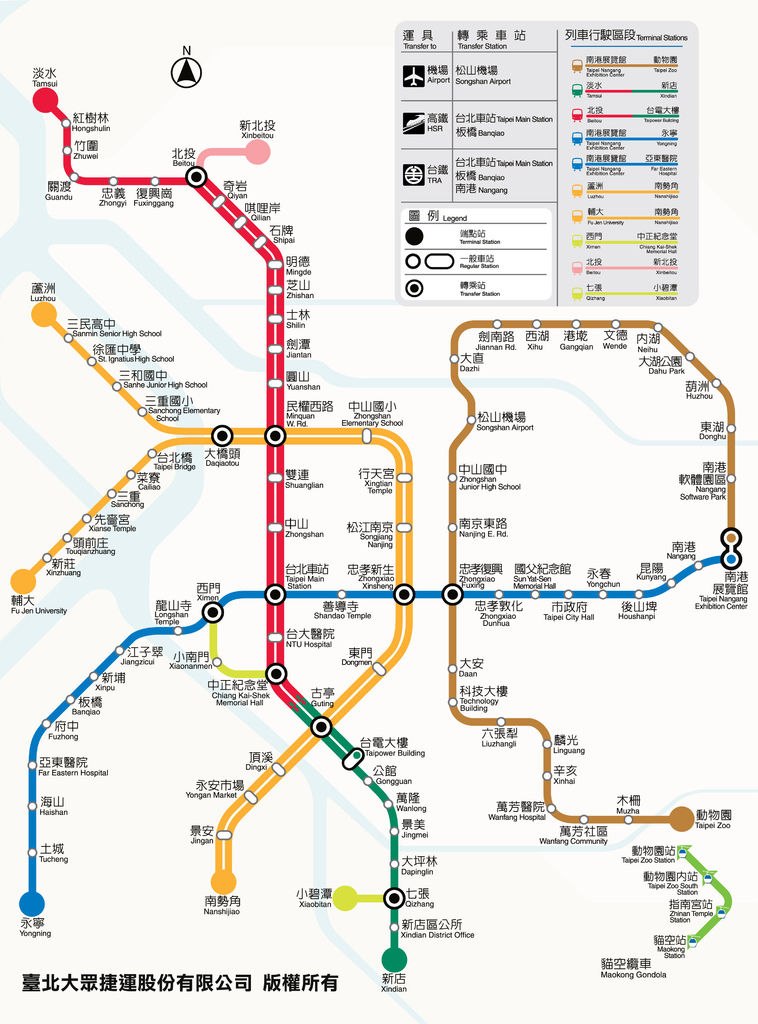 台北市捷運路線圖