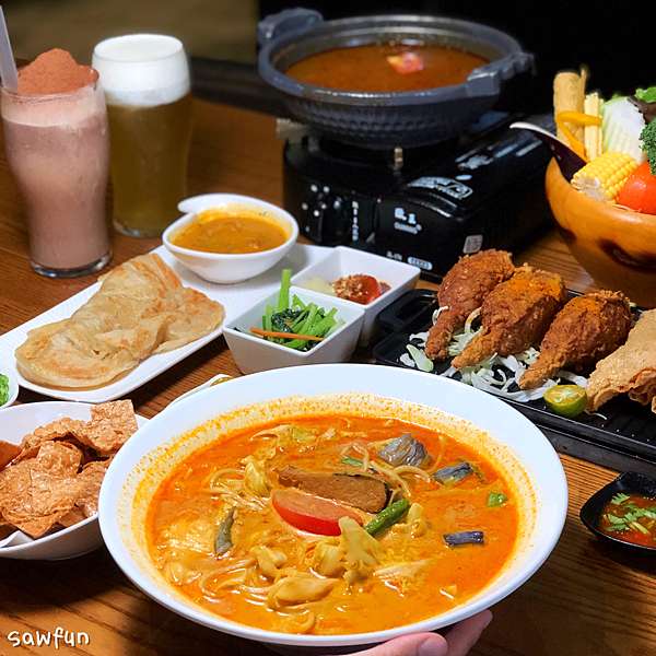 台中美食 熱浪島南洋蔬食茶堂創意南洋蔬食餐廳南屯區向上路美食峇厘島異國料理家庭同事聚餐推薦泰式火鍋馬來西亞新加坡料理