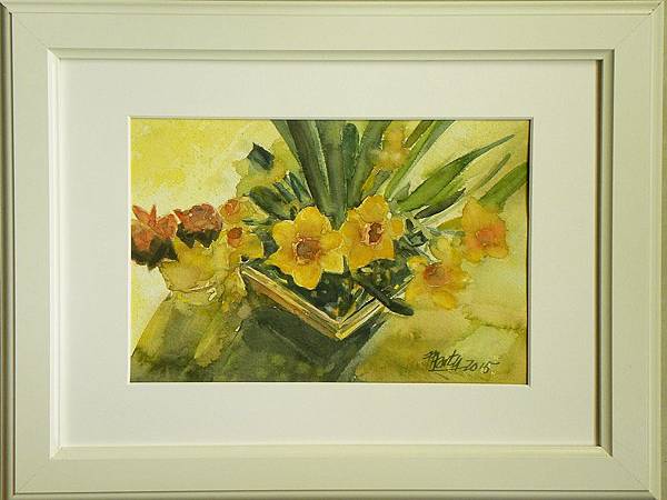 香巷綠園  水仙花 Daffodil watercolor on paper/30.5x22.5 cm By 馬蹄