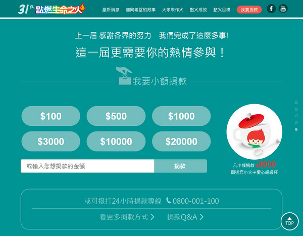 第31屆點燃生命之火全民愛心募款運動 第31屆點燃生命之火全民愛心募款運動