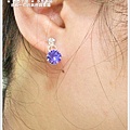 27492616:追加】紫藍寶銀白款 x 晶亮鋯石水鑽 x 金屬製無痛U形耳夾 x 耳環