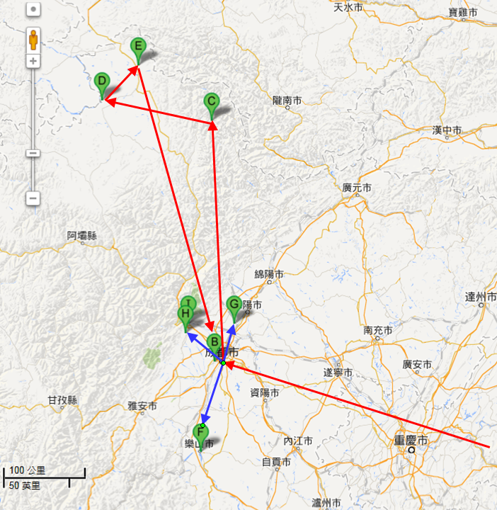 20140601-08 四川自助行路線圖