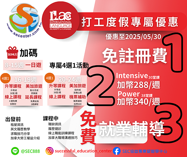 2025 加拿大 ILAC 國際語言學院 最新優惠價- 溫哥