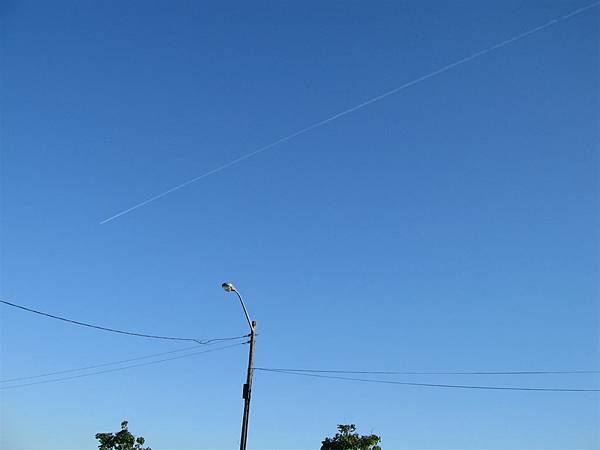 Blue sky and a airplane