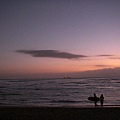 落日後的海灘