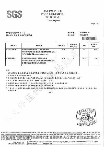 SGS檢驗報告--巧好刈包(世達流通股份有限公司)20230