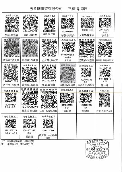 112學年上學期第10週--蔬果食材及豬肉供應資料