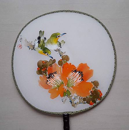 圓絹扇108.07.11-綠繡眼木棉