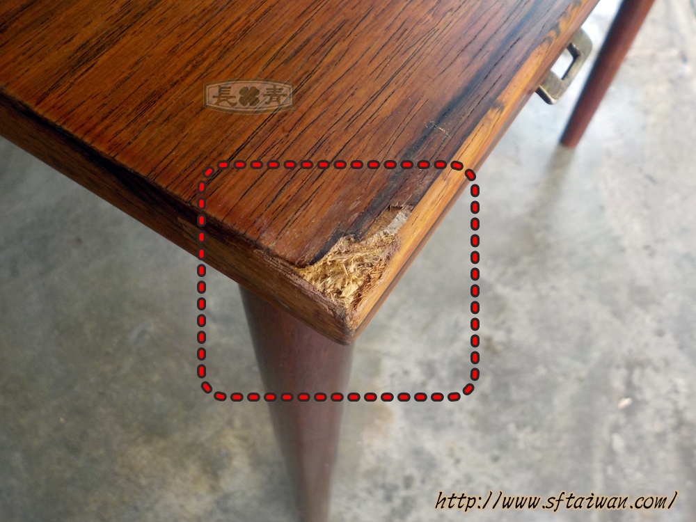 長青傢俱-玫瑰木方桌邊緣缺損填補