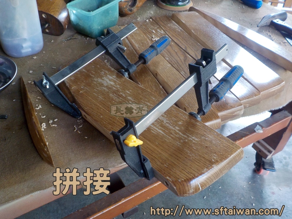 長青傢俱-橡木OAK餐椅椅面脫膠重新拼接 長青傢俱-橡木OAK餐椅椅面脫膠重新拼接