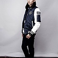 SHADOW 2014-15 秋/冬  Nylon Force Baseball Jacket 尼龍拼皮袖貼布棒球外套