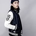 SHADOW 2014-15 秋/冬  Nylon Force Baseball Jacket 尼龍拼皮袖貼布棒球外套