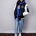SHADOW 2014-15 秋/冬  Nylon Force Baseball Jacket 尼龍拼皮袖貼布棒球外套