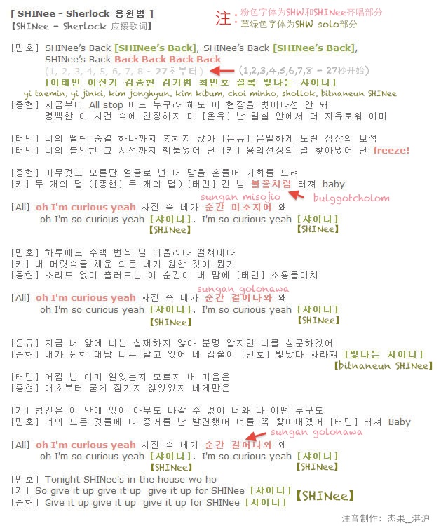 Sherlock Korean Ver 應援教學 閃耀新紀年 關於shinee的一切 痞客邦
