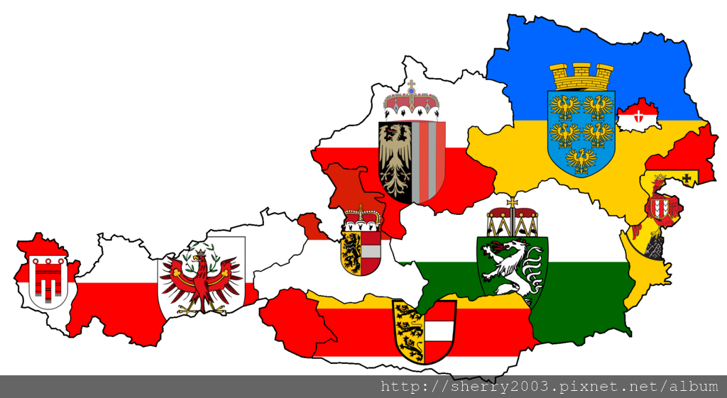 Austria States Flag Map.png