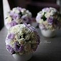 婚宴桌花 花材/白玫瑰 紫桔梗