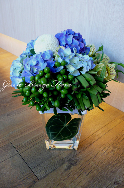 藍繡球瓶花