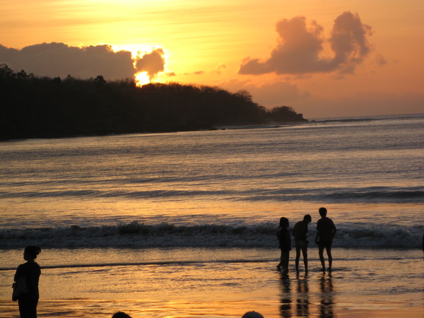 sunset in  Bali seashore 
